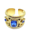 Bague pierres rubis bleu