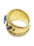 Bague pierres rubis bleu