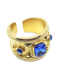 Bague pierres rubis bleu