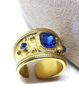 Bague pierres rubis bleu