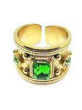 Bague pierres rubis vert