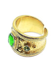 Bague pierres rubis vert