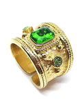 Bague pierres rubis vert