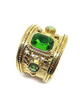 Bague pierres rubis vert