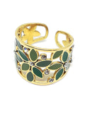 Bague fleur vert