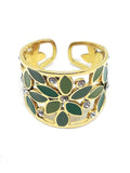 Bague fleur vert