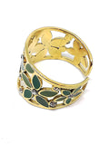 Bague fleur vert