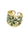 Bague fleur vert