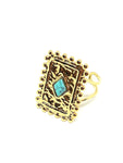 Bague pierre turquoise doré