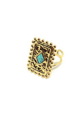 Bague pierre turquoise doré