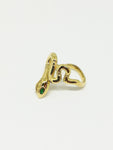 Bague serpent yeux vert 