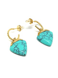 Boucles d'oreilles triangle turquoise