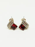 Boucles d'oreilles rubis et diamants