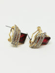 Boucles d'oreilles rubis et diamants