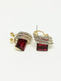 Boucles d'oreilles rubis et diamants