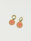 Boucles d'oreilles marguerite rose