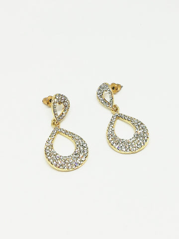 Boucle d'oreille femme goutte d'eau diamant