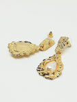 Boucle d'oreille femme goutte d'eau perle - acier inoxydable - Doré