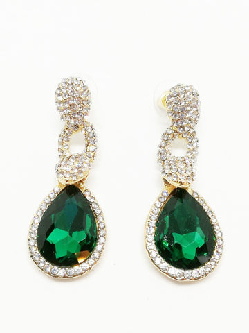 BB3 - Boucles d'oreilles émeraude et diamants