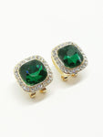 BB1 - Boucles d'oreilles émeraude et diamants