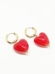 Boucles d'oreilles coeur rouge