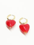 Boucles d'oreilles coeur rouge