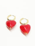 Boucles d'oreilles coeur rouge