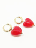 Boucles d'oreilles coeur rouge