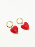 Boucles d'oreilles coeur rouge