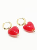 Boucles d'oreilles coeur rouge