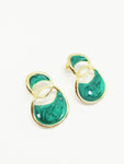Boucles d'oreilles couleur vert emeraude