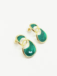 Boucles d'oreilles couleur vert emeraude