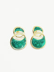 Boucles d'oreilles couleur vert emeraude