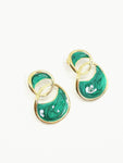 Boucles d'oreilles couleur vert emeraude