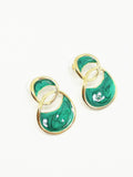 Boucles d'oreilles couleur vert emeraude