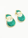 Boucles d'oreilles couleur vert emeraude