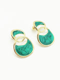 Boucles d'oreilles couleur vert emeraude