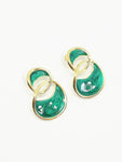 Boucles d'oreilles couleur vert emeraude