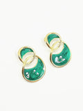 Boucles d'oreilles couleur vert emeraude