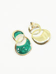 Boucles d'oreilles couleur vert emeraude