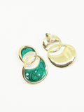 Boucles d'oreilles couleur vert emeraude