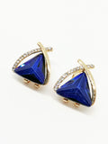 Boucles d'oreilles diamants bleu