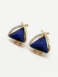 Boucles d'oreilles diamants bleu