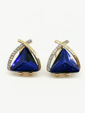 Boucles d'oreilles diamants bleu