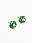 Boucles d'oreilles fleurs vertes