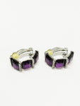 boucles d'oreilles pierre violet