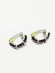 boucles d'oreilles pierre violet