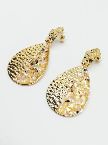 Boucles d'oreilles pierres écaillées doré