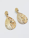 Boucles d'oreilles pierres écaillées doré