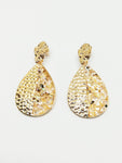 Boucles d'oreilles pierres écaillées doré